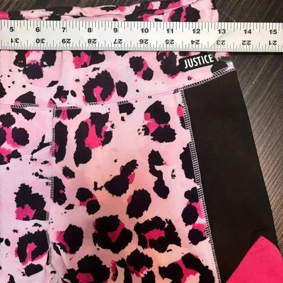 Justice Girls pink cheetah print leggings size XL - Picture 4 of 5